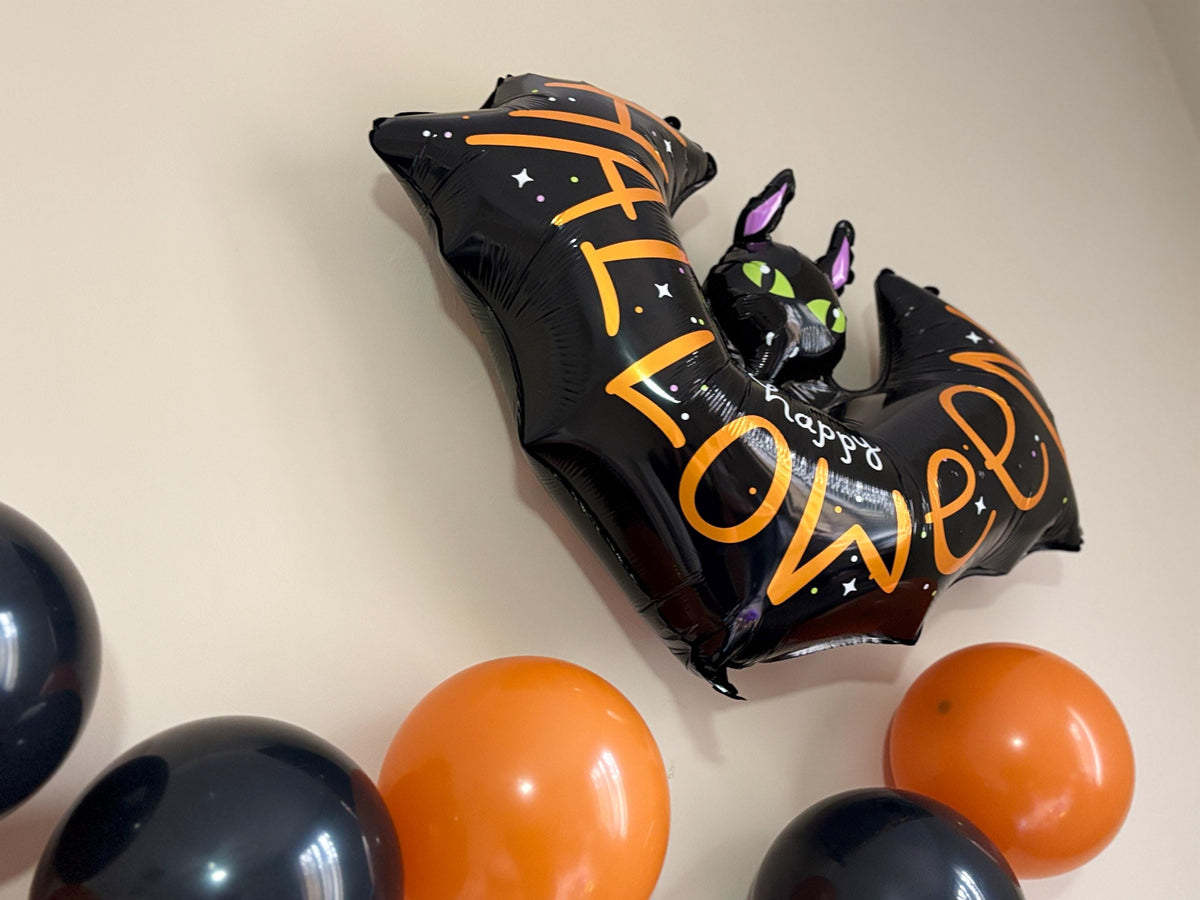 Halloween Bat Balloon |Happy Halloween Foil Balloon |Spooky Bat Party Decor |Halloween Party Decoration | Black Bat Balloon | Perth Balloons