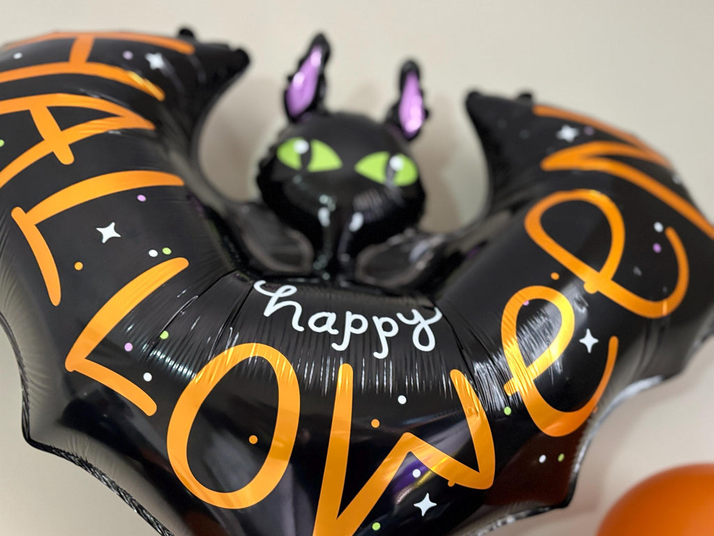 Halloween Bat Balloon |Happy Halloween Foil Balloon |Spooky Bat Party Decor |Halloween Party Decoration | Black Bat Balloon | Perth Balloons