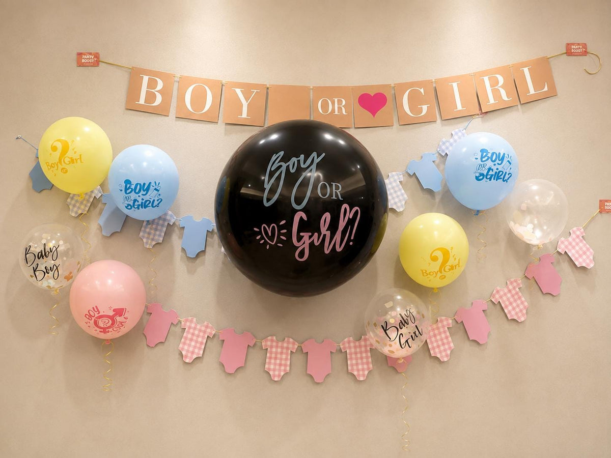 12" Baby Shower Confetti Balloons, Gender Reveal Party Decor (Girl, Boy, Neutral)