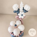 Handmade Retro Balloon Cake & Bouquet | Blue Pink White Birthday Party Decor | Personalised Balloon Gift (Perth)