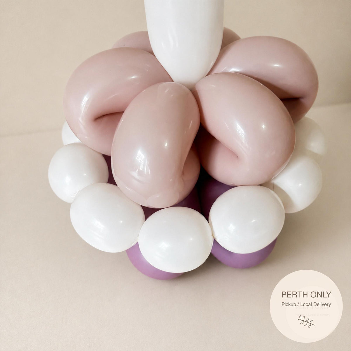 Personalised Mini Balloon Birthday Cake, Pink Lavender, Silver Candle, Personalised Balloons  (Perth Only)
