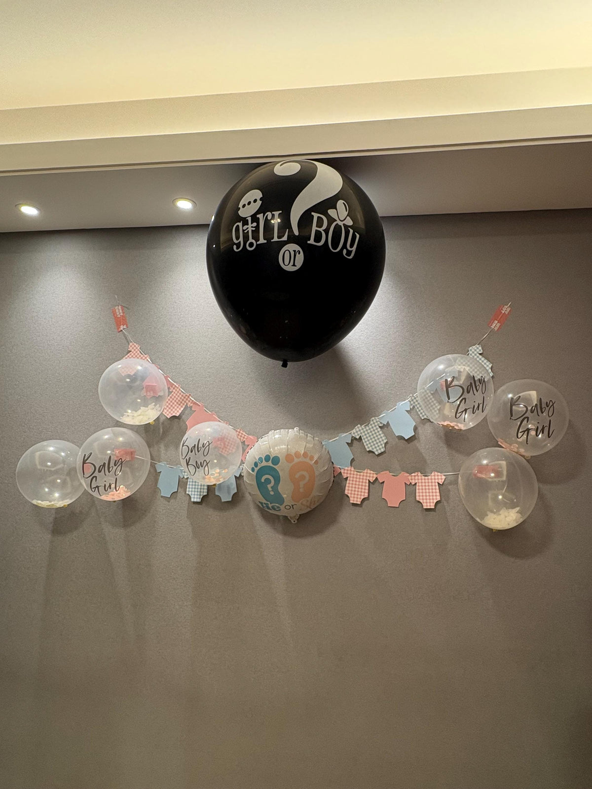 36" Gender Reveal Balloon, Boy or Girl Balloon, Gender Reveal Party Decor, Baby Shower Balloon, Pink or Blue Confetti Balloon