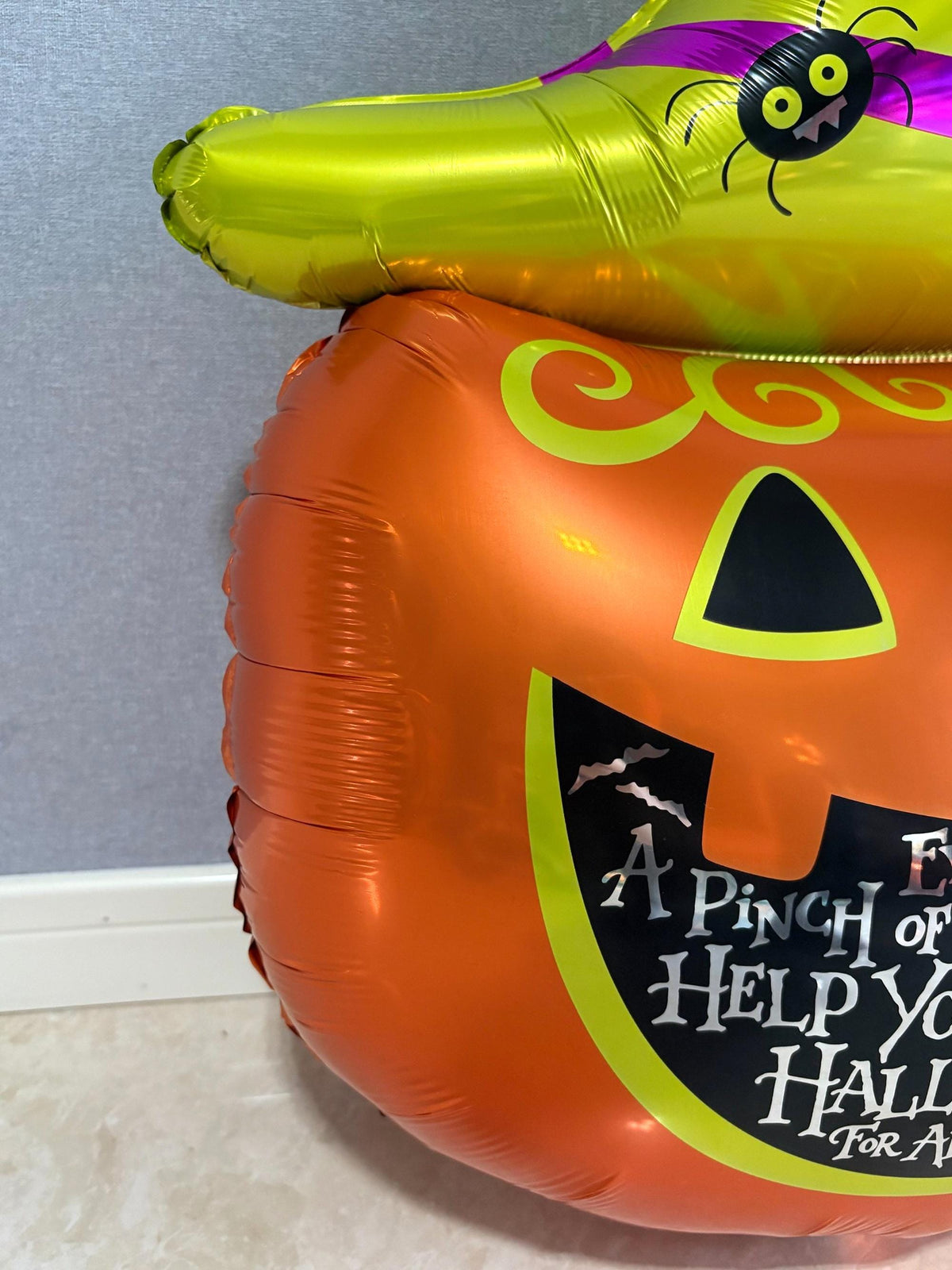 Halloween Foil Balloons, Standing Pumpkin, Witch, Skeleton, Spider Decorations (Set of 5)