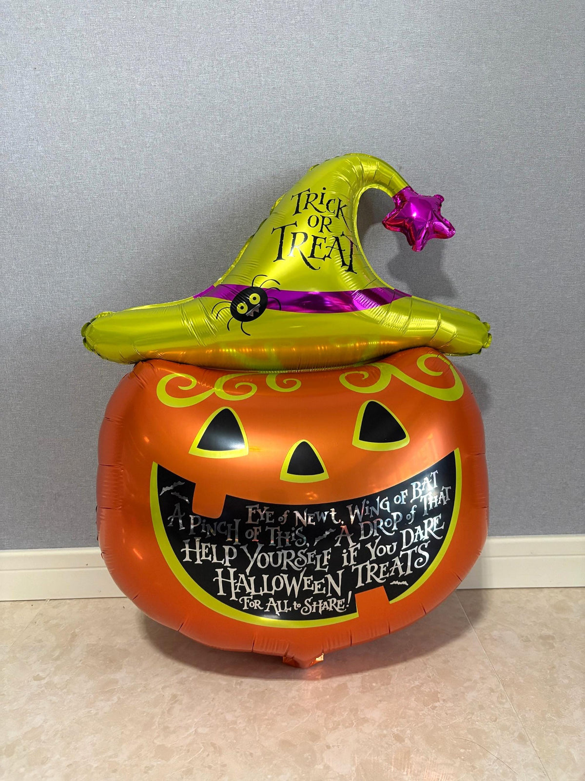 Halloween Foil Balloons, Standing Pumpkin, Witch, Skeleton, Spider Decorations (Set of 5)