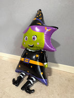 Halloween Foil Balloons, Standing Pumpkin, Witch, Skeleton, Spider Decorations (Set of 5)