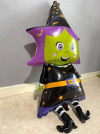 Halloween Foil Balloons, Standing Pumpkin, Witch, Skeleton, Spider Decorations (Set of 5)