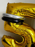 50th Birthday Balloon Stack – Gold & Black Milestone Birthday Balloons ( DIY Kits)