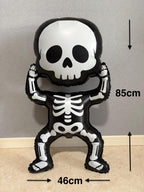 Giant Skeleton Foil Balloon – Black & White Halloween Party Decor