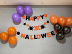 HAPPY HALLOWEEN Garland – Spooky Orange & Black Halloween Party Banner