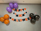 HAPPY HALLOWEEN Garland – Spooky Orange & Black Halloween Party Banner