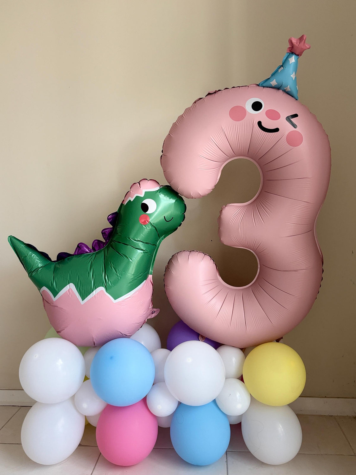 Customisable Dinosaur Number Birthday Balloon Display, Number Balloons, Dinosaur Birthday Decorations, Kids Birthday Balloon Garland