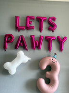 Pet Party Decor: 16" LETS PAWTY Foil Balloons | Dog & Cat Birthday Celebrations | Fun Pawty Balloons
