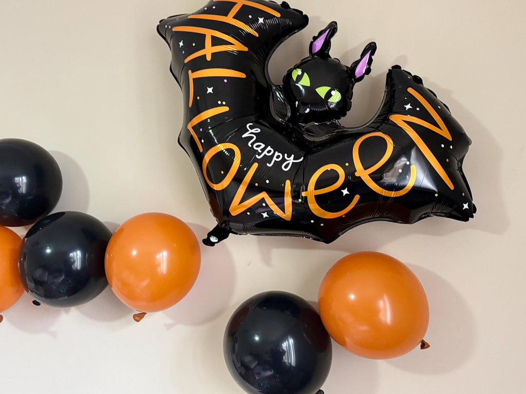 Halloween Bat Balloon |Happy Halloween Foil Balloon |Spooky Bat Party Decor |Halloween Party Decoration | Black Bat Balloon | Perth Balloons