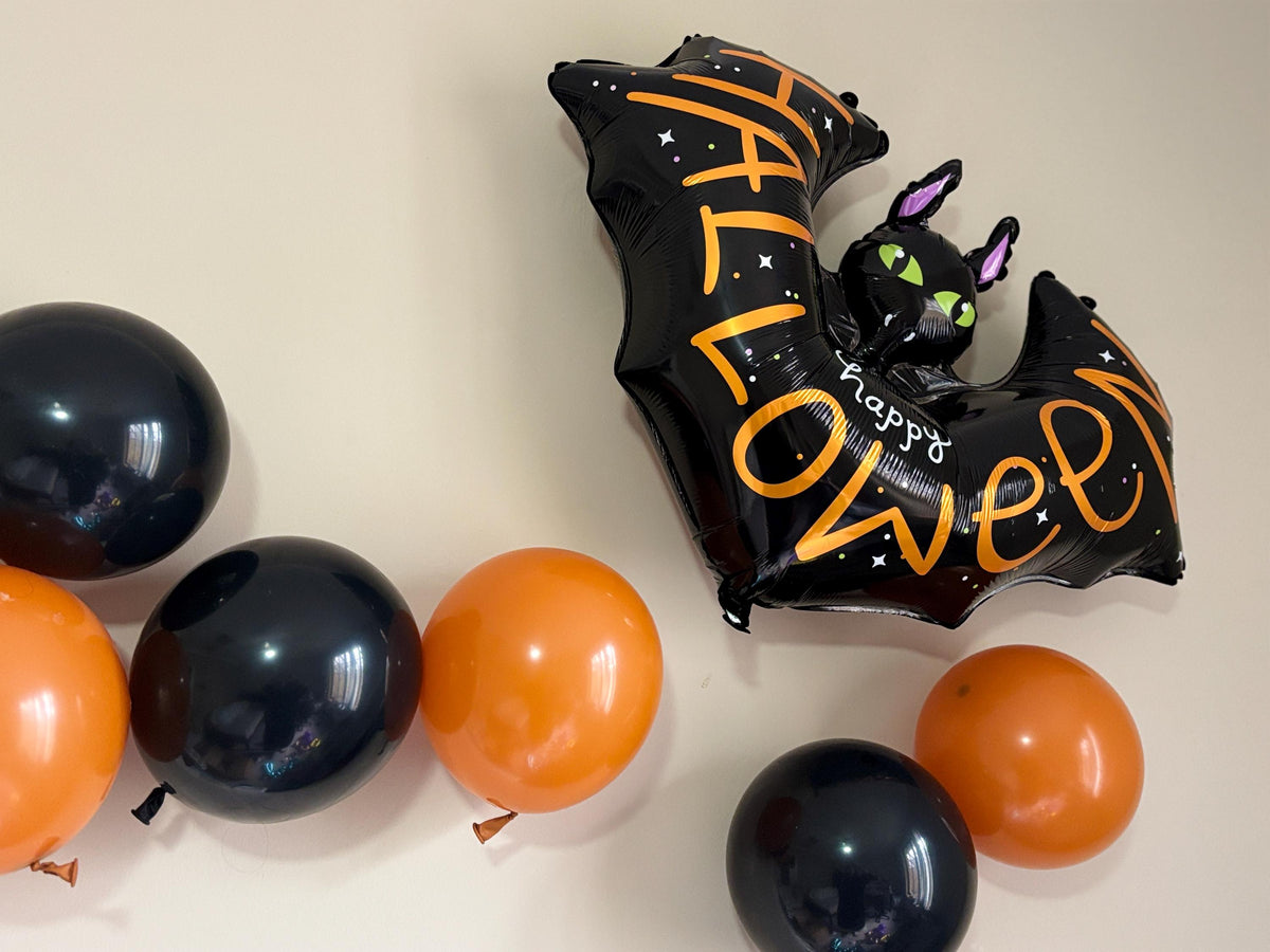 Halloween Bat Balloon |Happy Halloween Foil Balloon |Spooky Bat Party Decor |Halloween Party Decoration | Black Bat Balloon | Perth Balloons