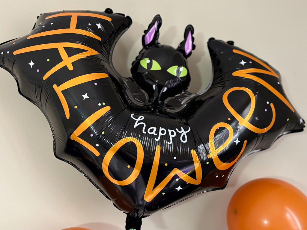 Halloween Bat Balloon |Happy Halloween Foil Balloon |Spooky Bat Party Decor |Halloween Party Decoration | Black Bat Balloon | Perth Balloons