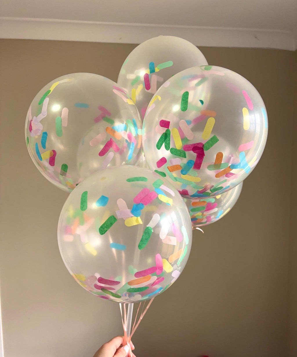 12" Confetti Balloon Bouquet |Colourful Balloon Arrangement | Birthday Balloons | Gift for Kids | Party Decor | Photo Prop | Perth Balloons