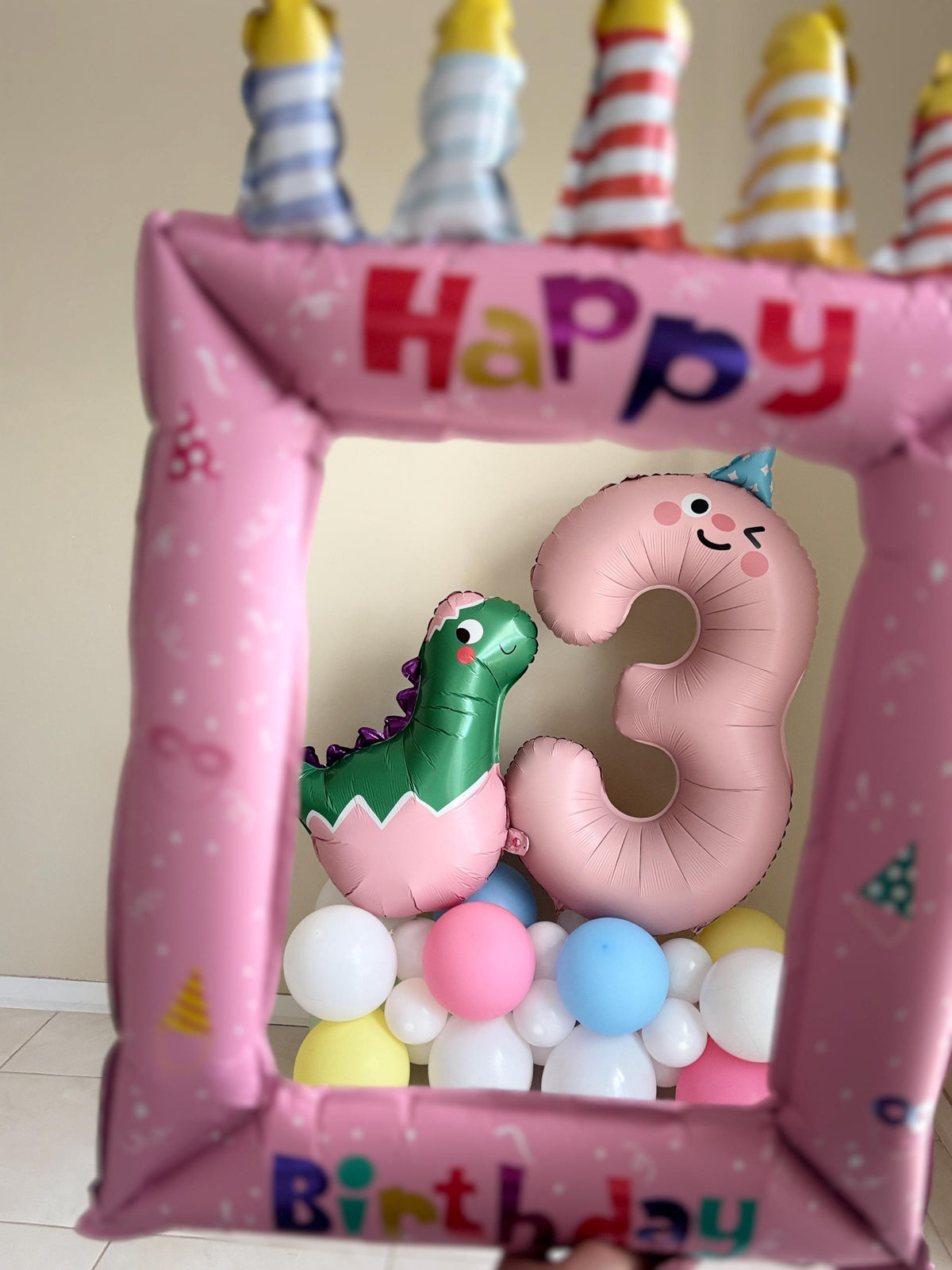 Happy Birthday Photo Frame Balloon, Birthday Photo Booth Prop, Kids Birthday Party Decorations, Inflatable Birthday Frame, Birthday Backdrop