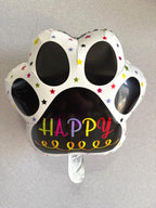 Happy Paw Print Balloon | Dog Birthday Balloon | Cat Birthday Balloon | Pet Party Decor | Pawty Balloon | Dog Cat Lover Gift