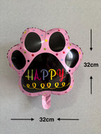 Happy Paw Print Balloon | Dog Birthday Balloon | Cat Birthday Balloon | Pet Party Decor | Pawty Balloon | Dog Cat Lover Gift
