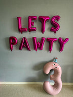 Pet Party Decor: 16" LETS PAWTY Foil Balloons | Dog & Cat Birthday Celebrations | Fun Pawty Balloons