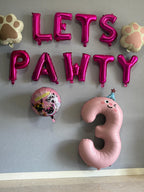 Pet Party Decor: 16" LETS PAWTY Foil Balloons | Dog & Cat Birthday Celebrations | Fun Pawty Balloons