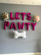 Pet Party Decor: 16" LETS PAWTY Foil Balloons | Dog & Cat Birthday Celebrations | Fun Pawty Balloons