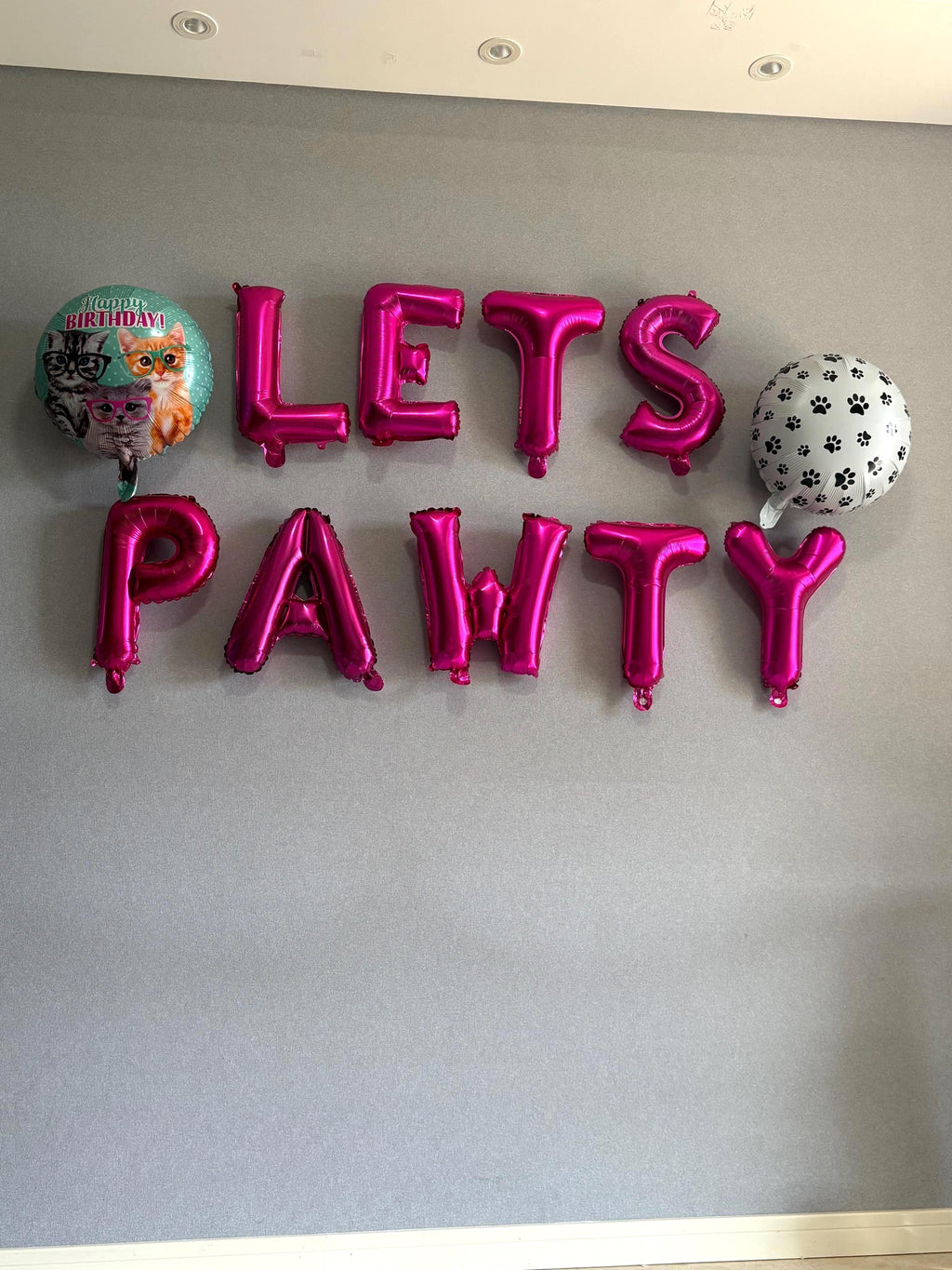 Pet Party Decor: 16" LETS PAWTY Foil Balloons | Dog & Cat Birthday Celebrations | Fun Pawty Balloons