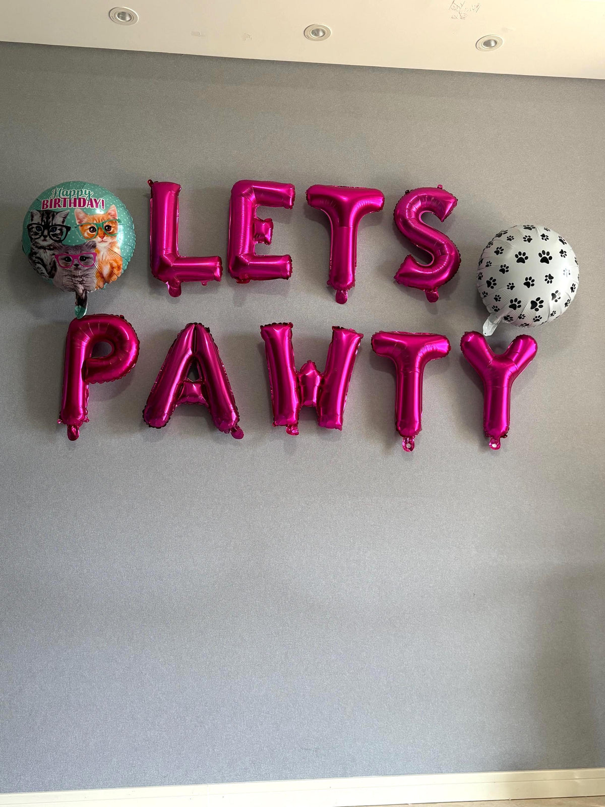 Pet Party Decor: 16" LETS PAWTY Foil Balloons | Dog & Cat Birthday Celebrations | Fun Pawty Balloons