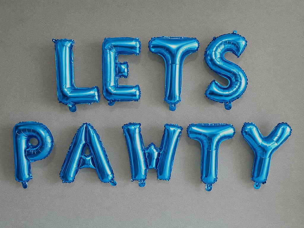 Pet Party Decor: 16" LETS PAWTY Foil Balloons | Dog & Cat Birthday Celebrations | Fun Pawty Balloons