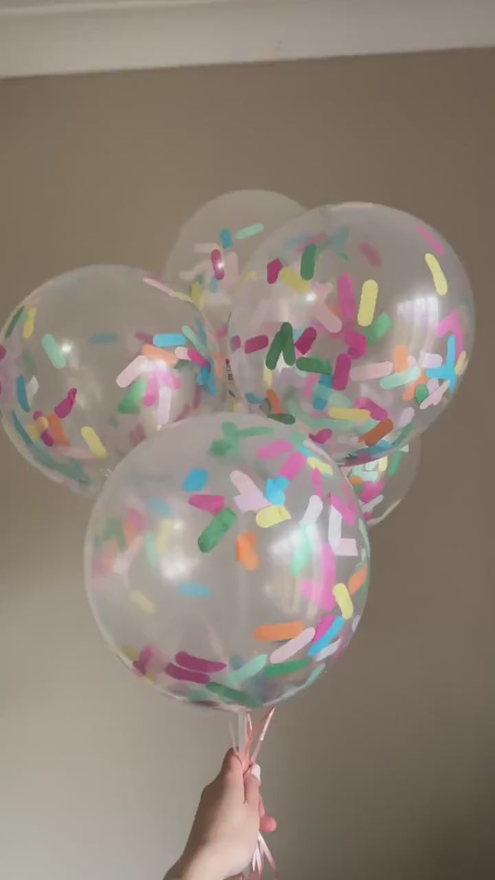 12" Confetti Balloon Bouquet |Colourful Balloon Arrangement | Birthday Balloons | Gift for Kids | Party Decor | Photo Prop | Perth Balloons