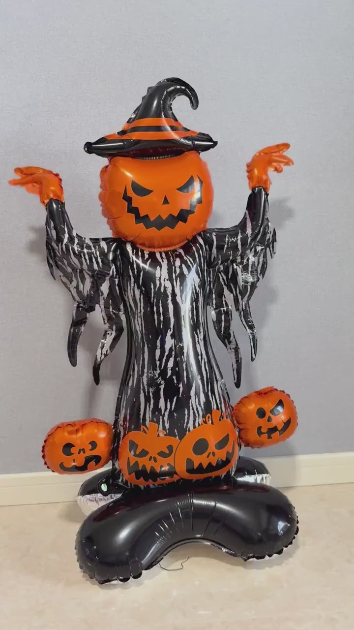 Halloween Pumpkin Witch Balloon Sculpture – Spooky Party Display